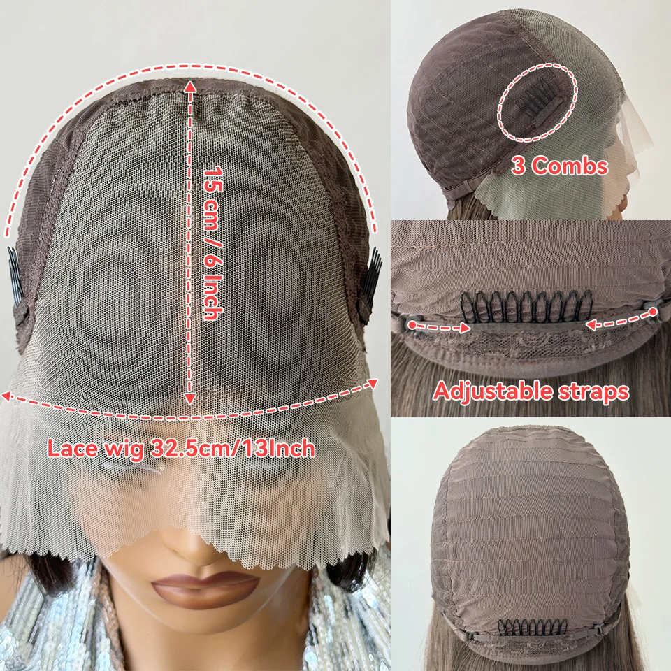 30Inch 13x6 Synthetic Lace Front Wigs Long Straight Blonde Wig For Black Women Natural Ombre Brown Cosplay Highlight Lace Wig