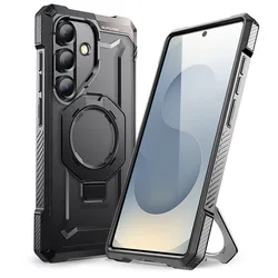 SUPCASE Heavy Duty Magnetic Phone Case with Stand and Grip - Pc + tpu (Black)