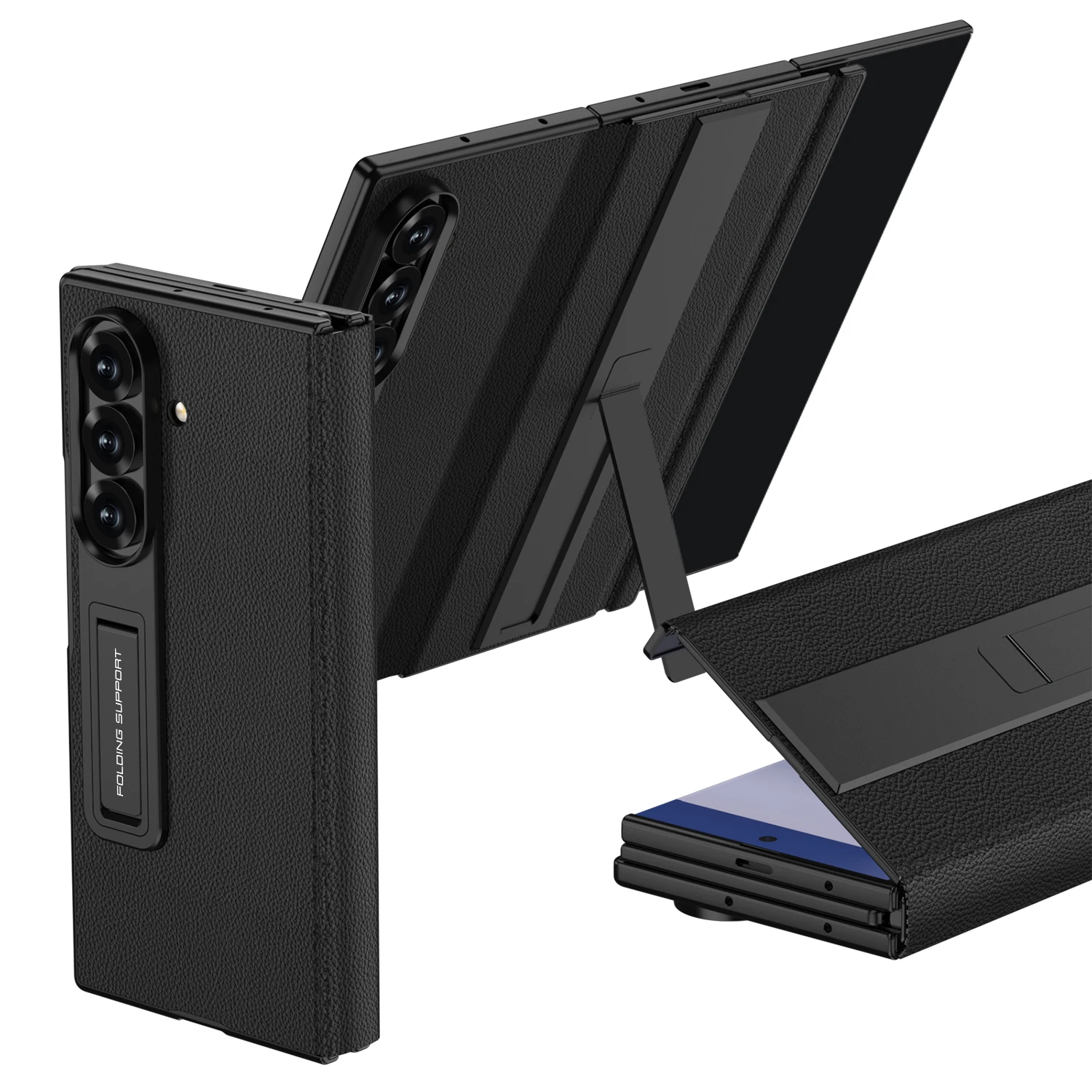 غلاف حماية جلدي مغناطيسي قابل للطي متوافق مع Samsu...