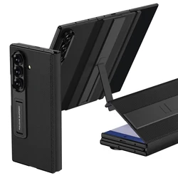 Premium Magnetic Fold Leather Case with Durable Outer Screen Protection for Galaxy Z Trifold (Black)
