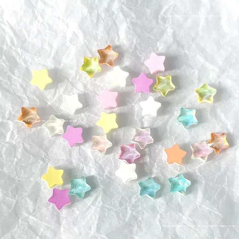 50 Stück Nail Art Harz sternförmige Charms 3D Flatback 5x5mm Multi-Farben Nagel Basteln Abziehbilder für Maniküre Nail Art Dekorationen – Detail 2
