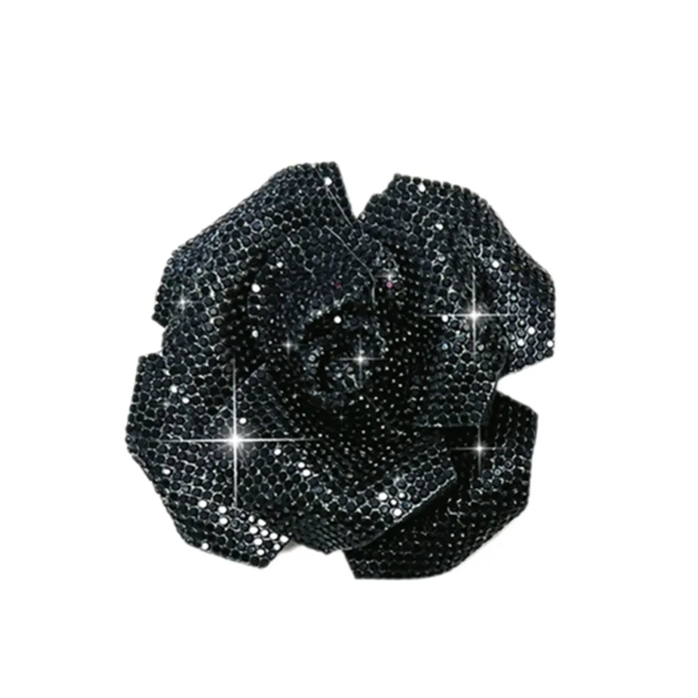 Sparkling 3D Rhinestone Rose Flower Embellishment