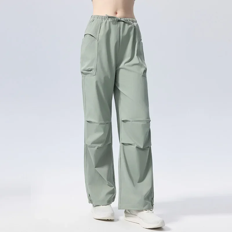 Casual Sports Long Trousers for Women New Running High Waist Mountain Climbing Wide Leg Workwear Loose Fitness Yoga