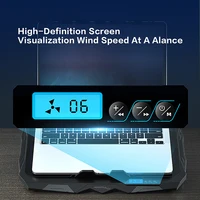 Laptop Cooling Stand 5 Height And 6 Wind Speed Adjustable For 17 Inch Notebook With 4 Fans Liquid Crystal Display And 2 USB Port - Image 5