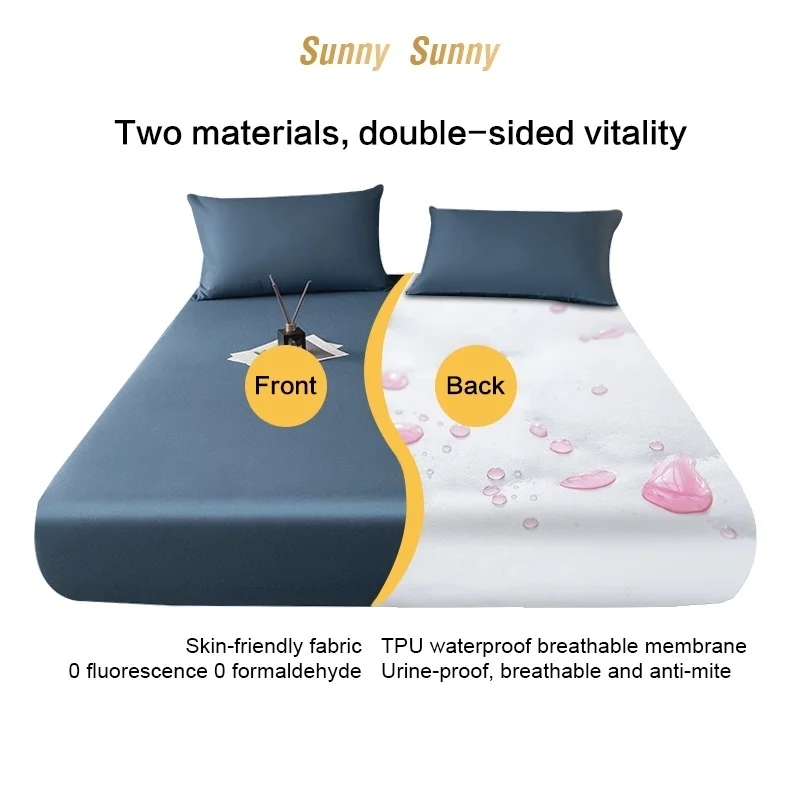 Waterproof Mattress Protector Brushed Fitted Bedsheet Soft Anti Bacterial Bedshe