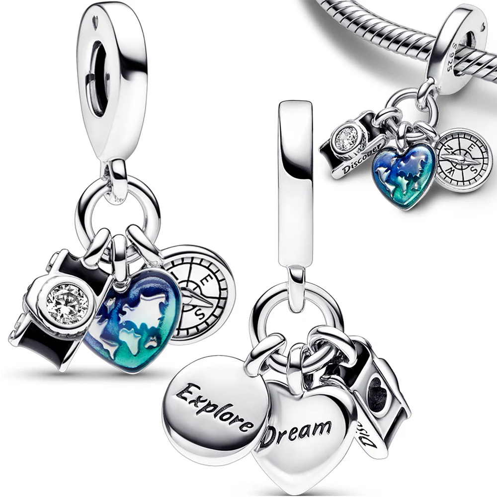 2023 New in HEROCROSS Disney The Little Mermaid Ariel 925 Silver Charms Beads Fit Original Pan Bracelet For DIY Jewelry Gifts