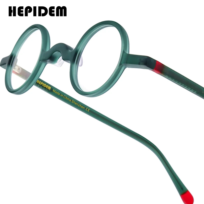 HEPIDEM Acetate Glasses - Round Vintage Retro Eyeglass Frames For Men & Women