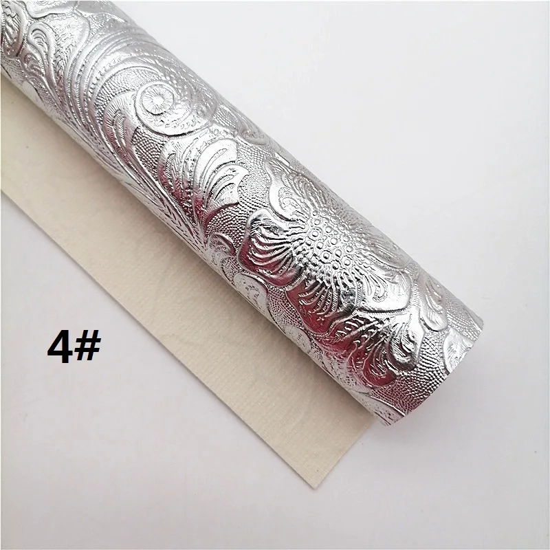 Sunflowers Embossed Vintage Synthetic Leather Fabric Sheets Faux Leather For Bags Shoes Bows DIY Craft Sheets Mini Rolls W017