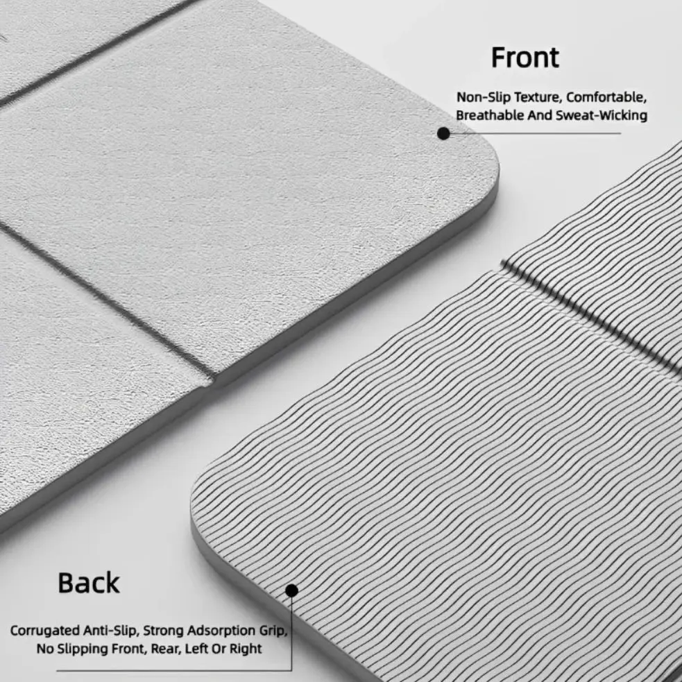 Foldable Yoga Mat Eco Friendly Tpe Folding Travel Fitness Exercise Double Sided Non-Slip For Pilates & Floor Workouts