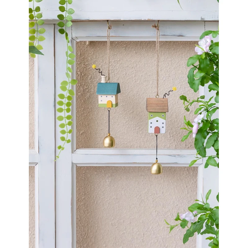 

Японская подвеска с деревянной моделью дома с ручной росписью, украшение дома, дверной звонок и комнатный звонок, украшение балкона, колокольчик ветра