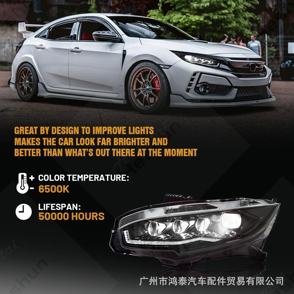 مصابيح ليد تعمل بالنهار مصابيح أمامية ، هوندا سيفيك