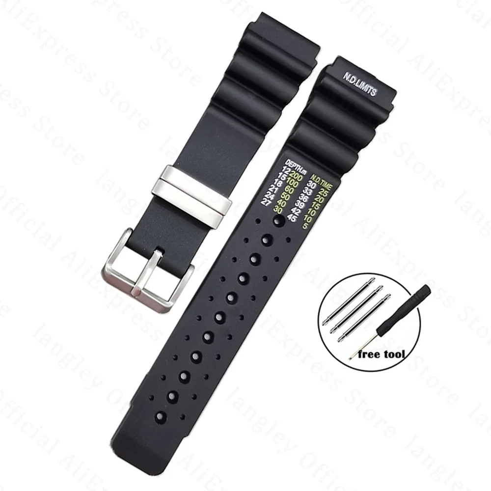 ND Limits Diver Rubber Silicone Strap – Sport Watchband, Water-Resistant Resin Belt in Multiple Widths