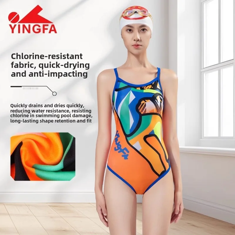 Yingfa Swimsuit Professional Women'S Racing One-Piece Sports Training Swimsuit Improve Speed Competition Swimwear