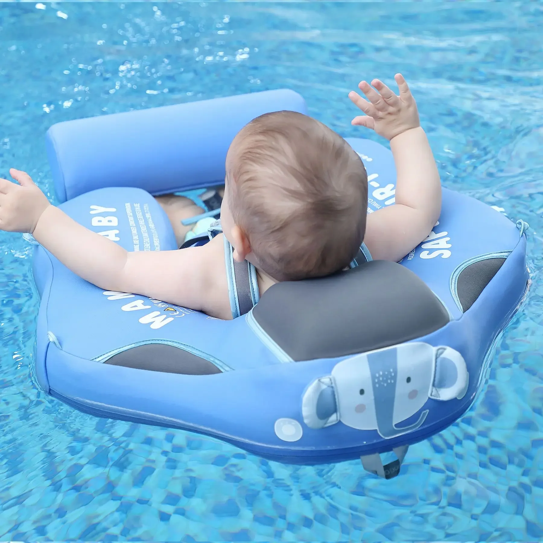 Baby Buoy Lying Swimming Ring with Canopy Solid Liner Kid Pool Natation Ring Non-inflatable Buoy Swimming Pool Accessories Toys 6
