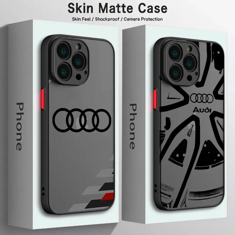 RS6-Audi Wheels Phone Case for iPhone 15 14 Pro 13 11 12 MINI XS Max 8 7  Plus XR X 6 6S Soft Silicone Edge Hard PC Matte Cover
