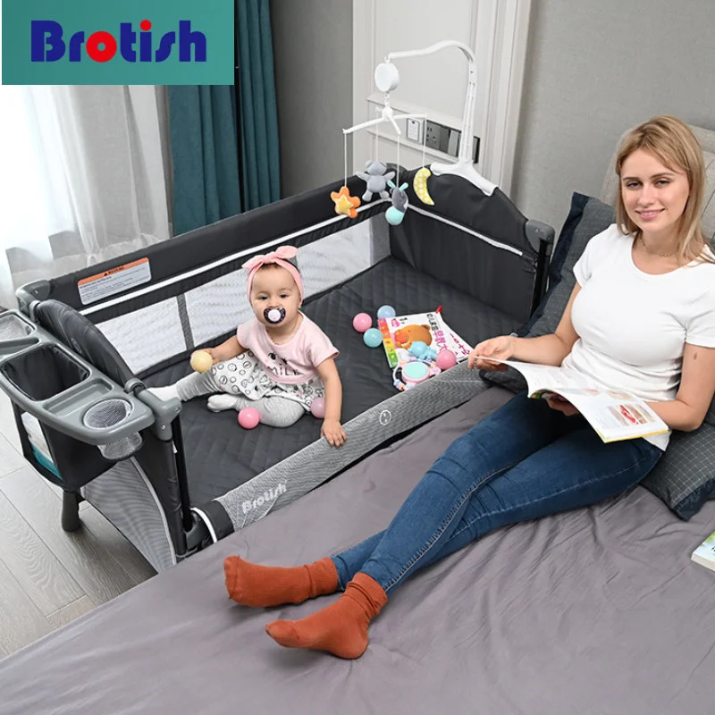 Achetez Sac de Couche Maman Portable Multifonctionnel Ensemble de Lit  Pliable Pour Bébé Nouveau-né - Bleu Foncé de Chine