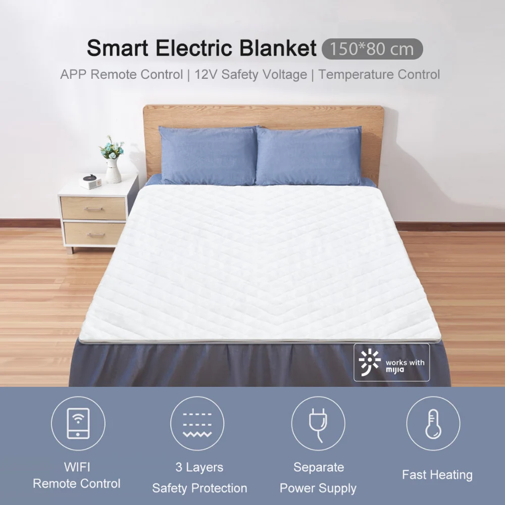 Xiaoda Smart Wifi 150*80 Cm 21V Spanning/Snelle Temperatuur/App controle Bed Verwarming Machine - AliExpress
