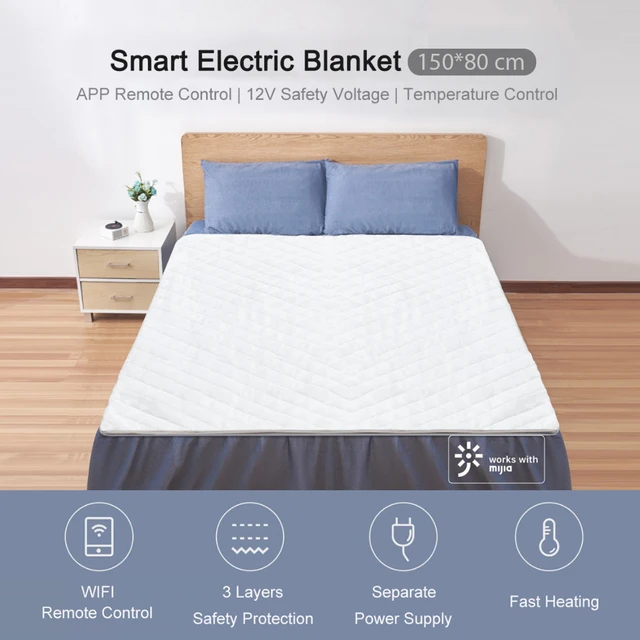 Xiaoda Smart Electric Blanket WiFi 150*80 cm 21V Voltage/Fast Heating/Adjustable  Temperature/App Control Bed Heating Machine - AliExpress