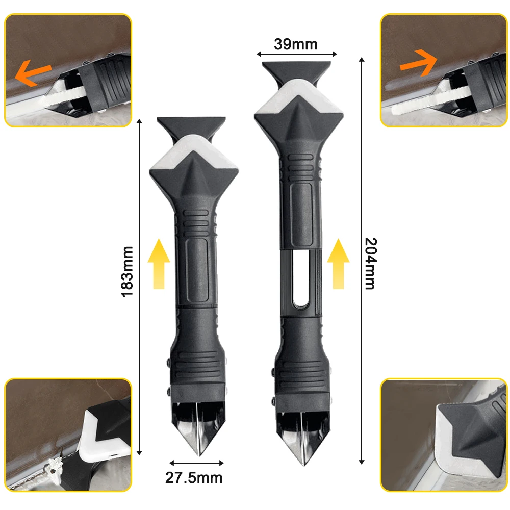 Scraper Tool Set 5 In 1 Silicone Sealant Smooth Remover Caulking Finisher Smooth Grout Floor Mould Removal Hand Tools