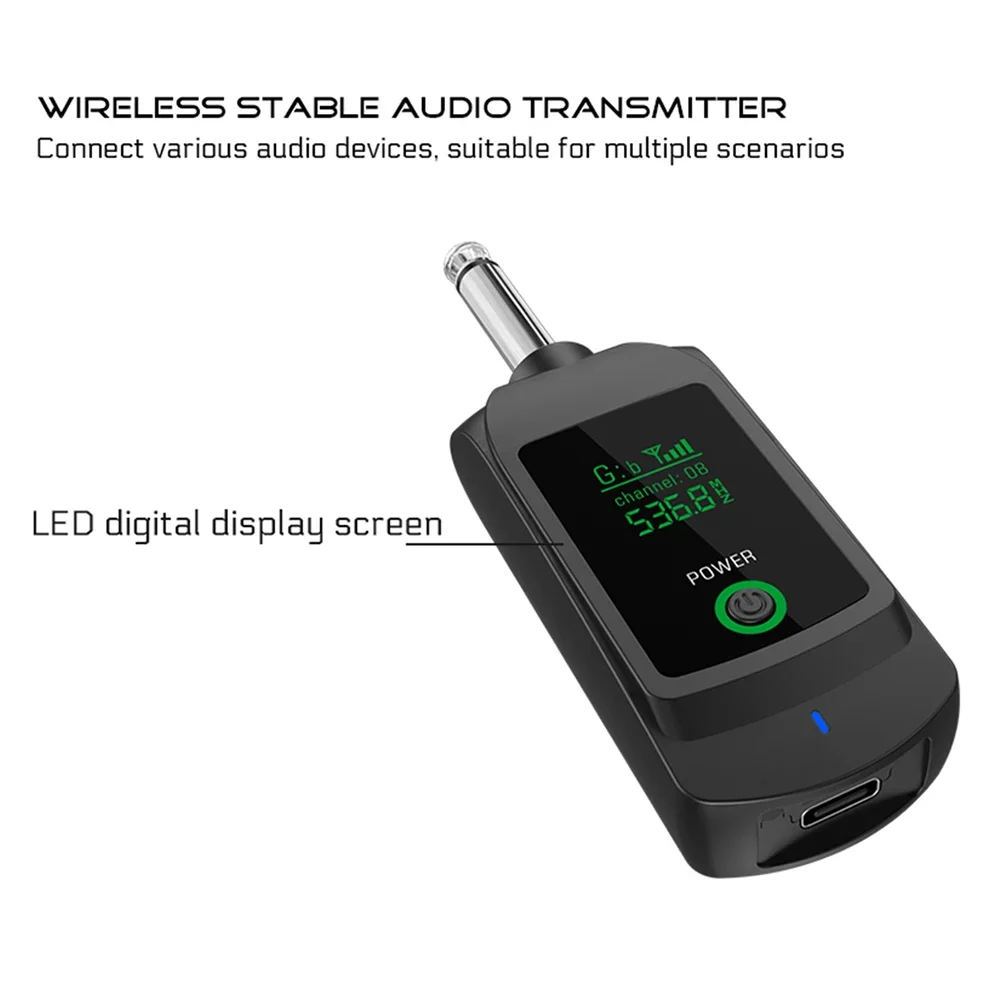 Wireless Microphone Transmitter Receiver System UHF XLR Adapter System for Dynamic Microphone Guitar Audio Mixer