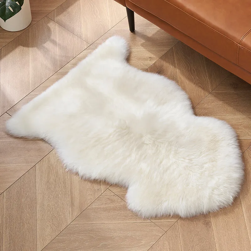 

Premium Quality Genuine Sheepskin fur 1 Pelt Rug for chair ,single side shaggy sheep skin fur blanket for home decoration