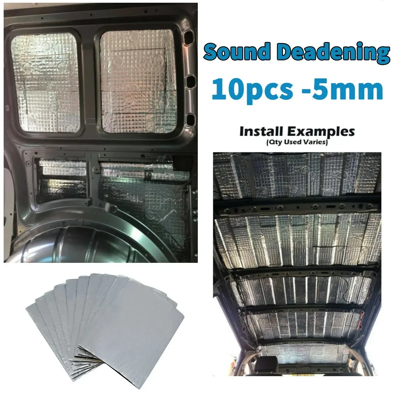 10Pcs 5mm Sound Deadener Heat Insulation Mat Car Van Sound Proofing Deadening Insulation Car Hood Silent sound proof mat