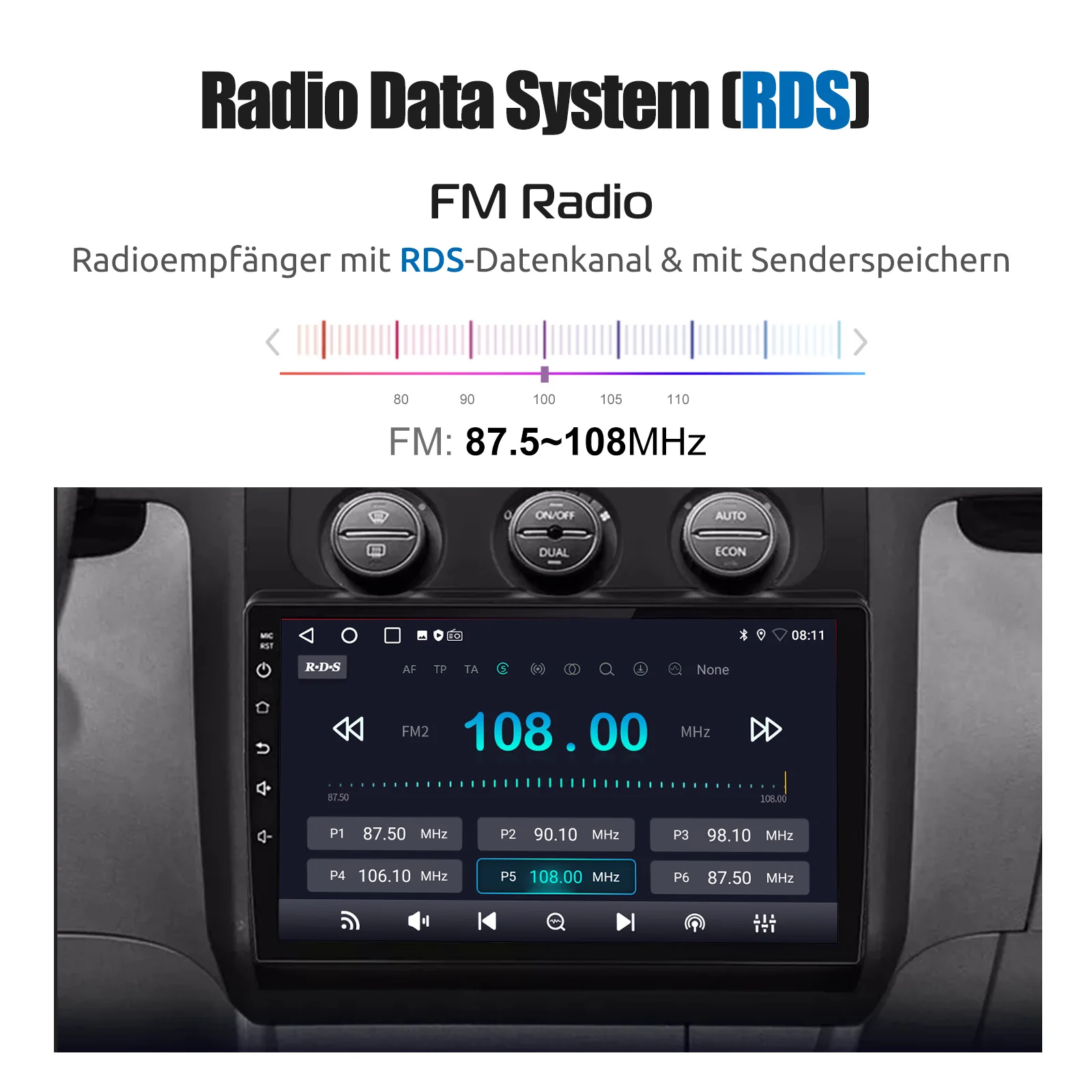 ESSGOO Für VW Touran 1T1 1T2 1T3 2003-2010 10,1" HD Touchscreen Android 14 Wireless CarPlay Android Auto Autoradio GPS Navigation WIFI Lenkradsteuerung Bluetooth Mirror Link FM 2+32G/2+64G/4+64G – Detail 15