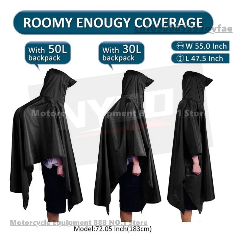 8 Colors Outdoor Raincoat Waterproof 3 in 1 Multifunction Rain Cover Lightweight Large Outdoor Rainwear Hiking Fishing Riding
