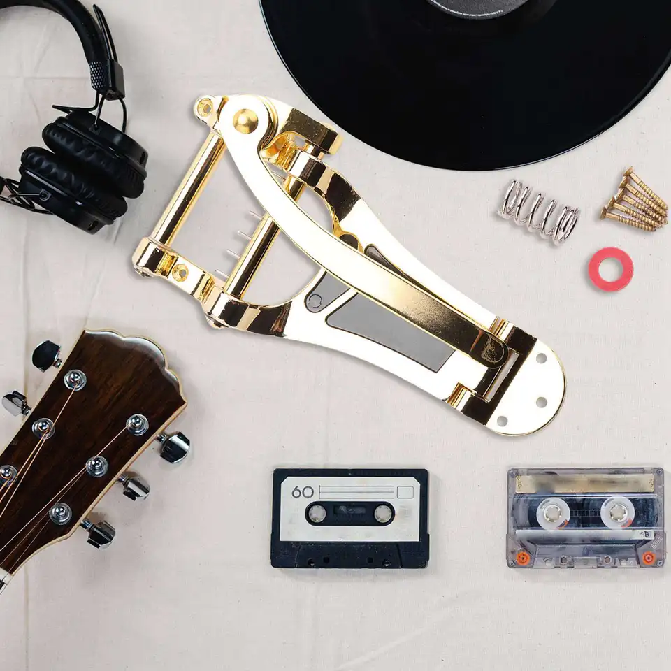 Alnicov Jazz Gitaar Tremolo Vibrato Bridge Staartstuk, B7 Archtop Grote Schommelende Staaf Snaarplank voor LP ETC Bigsby ES355 Epiphone Alnicov Jazz Gitaar Tremolo Vibrato Bridge Staartstuk, B7 Archtop Grote Schommelende Staaf Snaarplank voor LP ETC Bigsby ES355 Epiphone