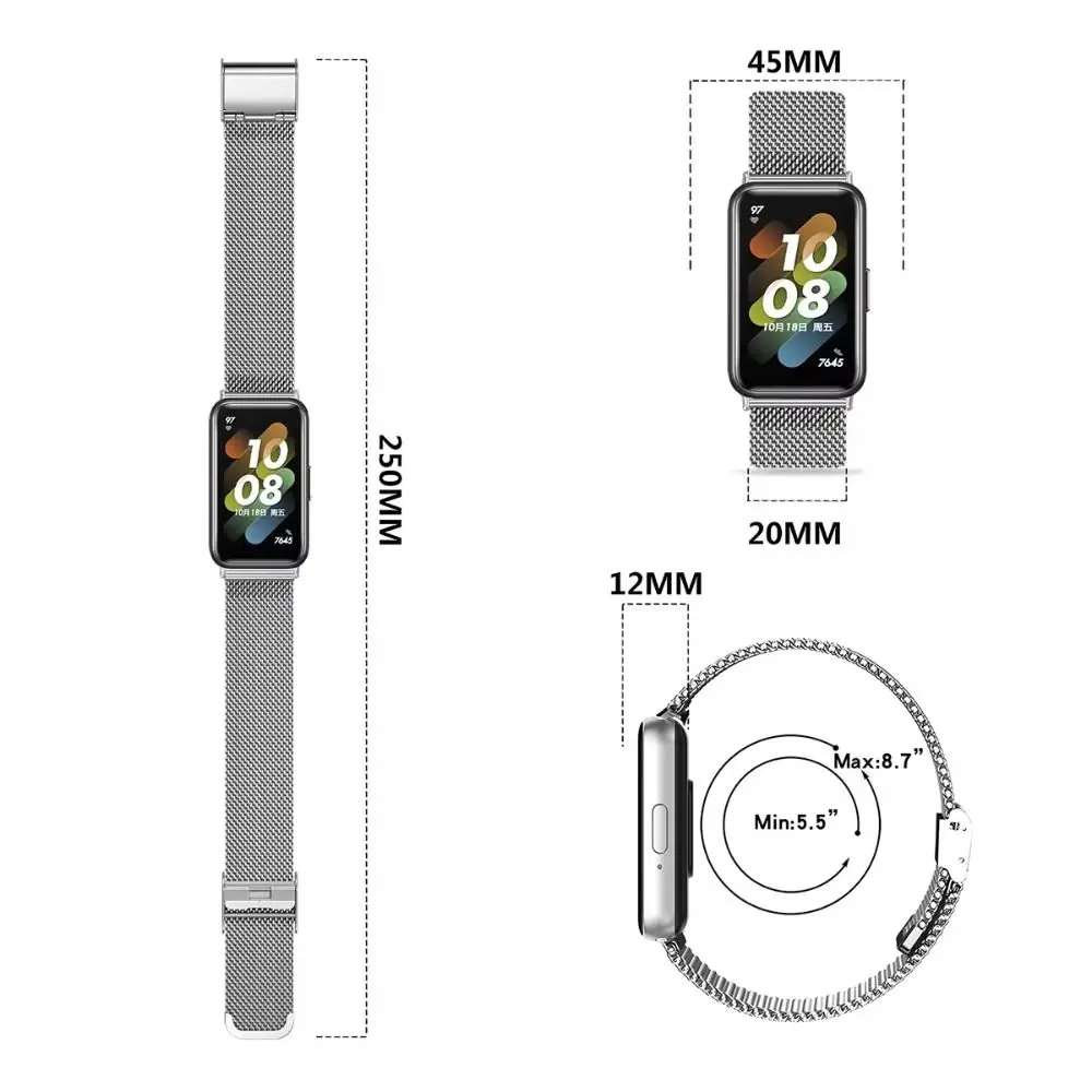 Stainless Steel Metal Loop Bracelet Strap for Smartwatch Replacement