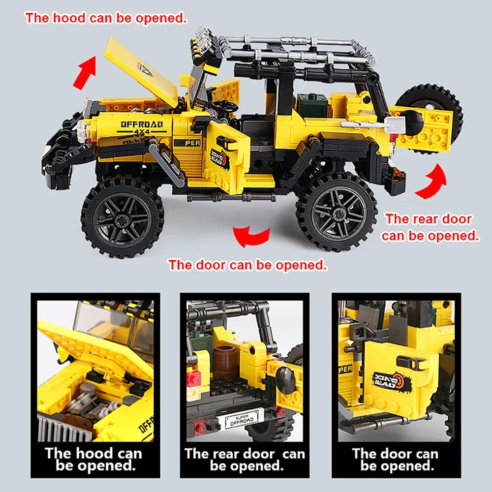 DIY Car Truck Building Block Set Toys Self Assembly Model Creative Desktop Decor Jeep Bricks Toy for kids Educational - 4