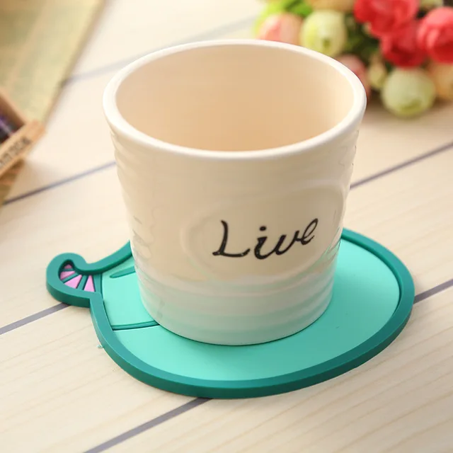 Rajzfilm 1 Darab Szilikon Étkezőasztal Placemat Konyha Kiegészítők Szőnyegpohara Bögre Állati Italpárnák - Image 5