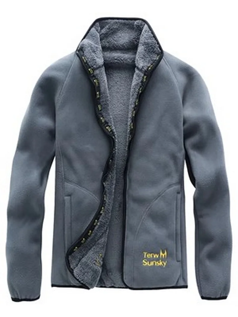 Polar Fleece Jacket Outdoor cold resistance on both sides polar fleece pullover men's thickening and wool cardigan coat Jackets