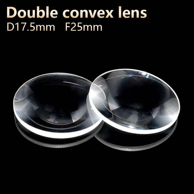 

Double convex lenses magnifier Physical optics lens eyepiece telescope DIY projector Optical experiment D17.5mm F25mm
