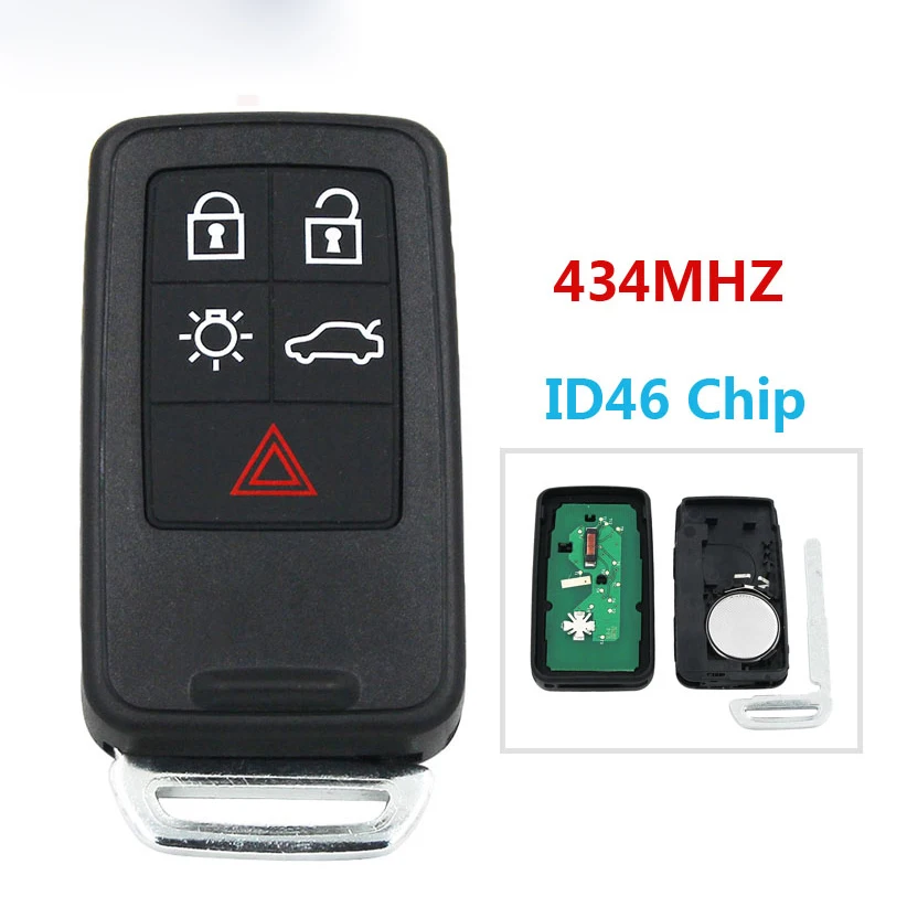 Original 6 Button Car Keyless Smart Remote Key 433Mhz for Volvo XC60 S60 V40 V60 S80 XC70 2009-2014 Keyless Smart Key Remote car remote key,car key