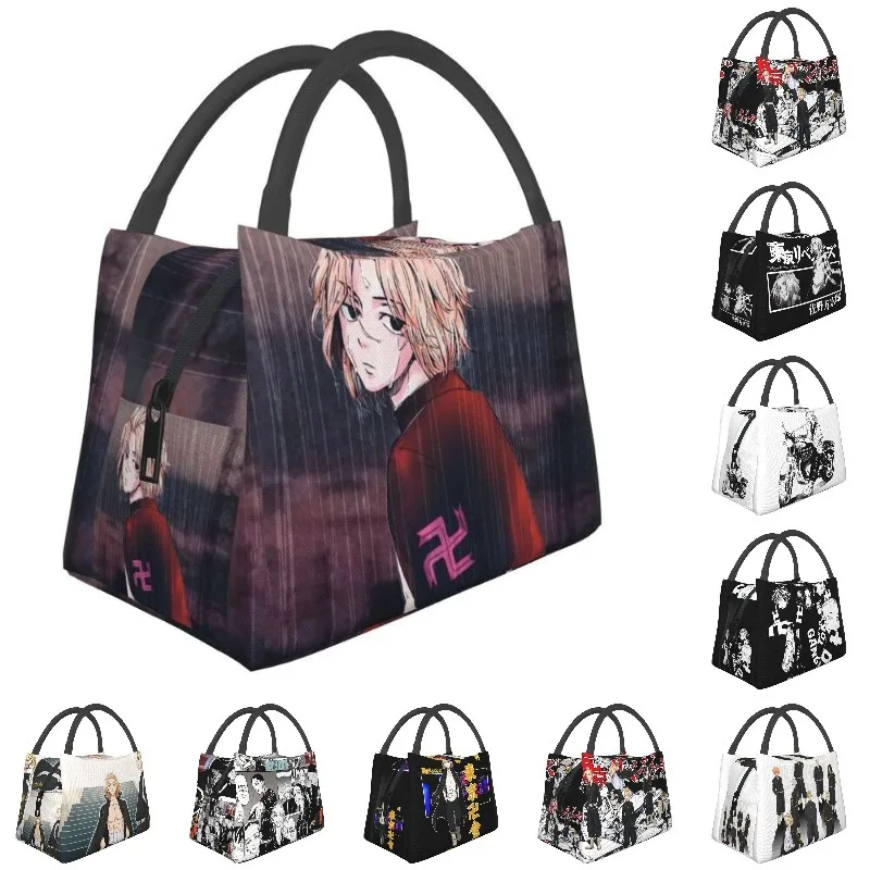 

Tokyo Revengers Manga Anime Resuable Lunch Box for Women Leakproof Sano Manjiro Mikey Thermal Cooler Food Insulated Lunch Bag