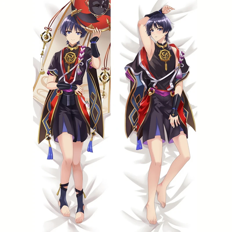 

Аниме Dakimakura Game Genshin Impact Scaramouche Cosplay Подушка Чехол Peachskin длинная наволочка