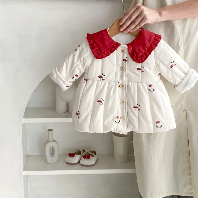 2025 inverno novo bebê meninas manga longa casaco quente mais