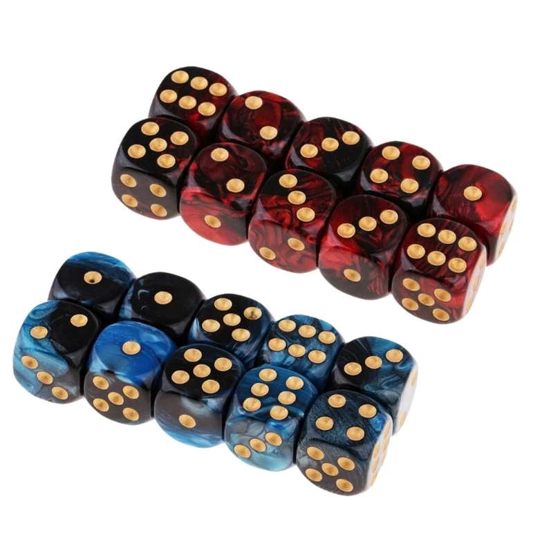 

C8FS 20 Pcs Acrylic Role Playing Dices 6 Sided Dices Round Corner Dices