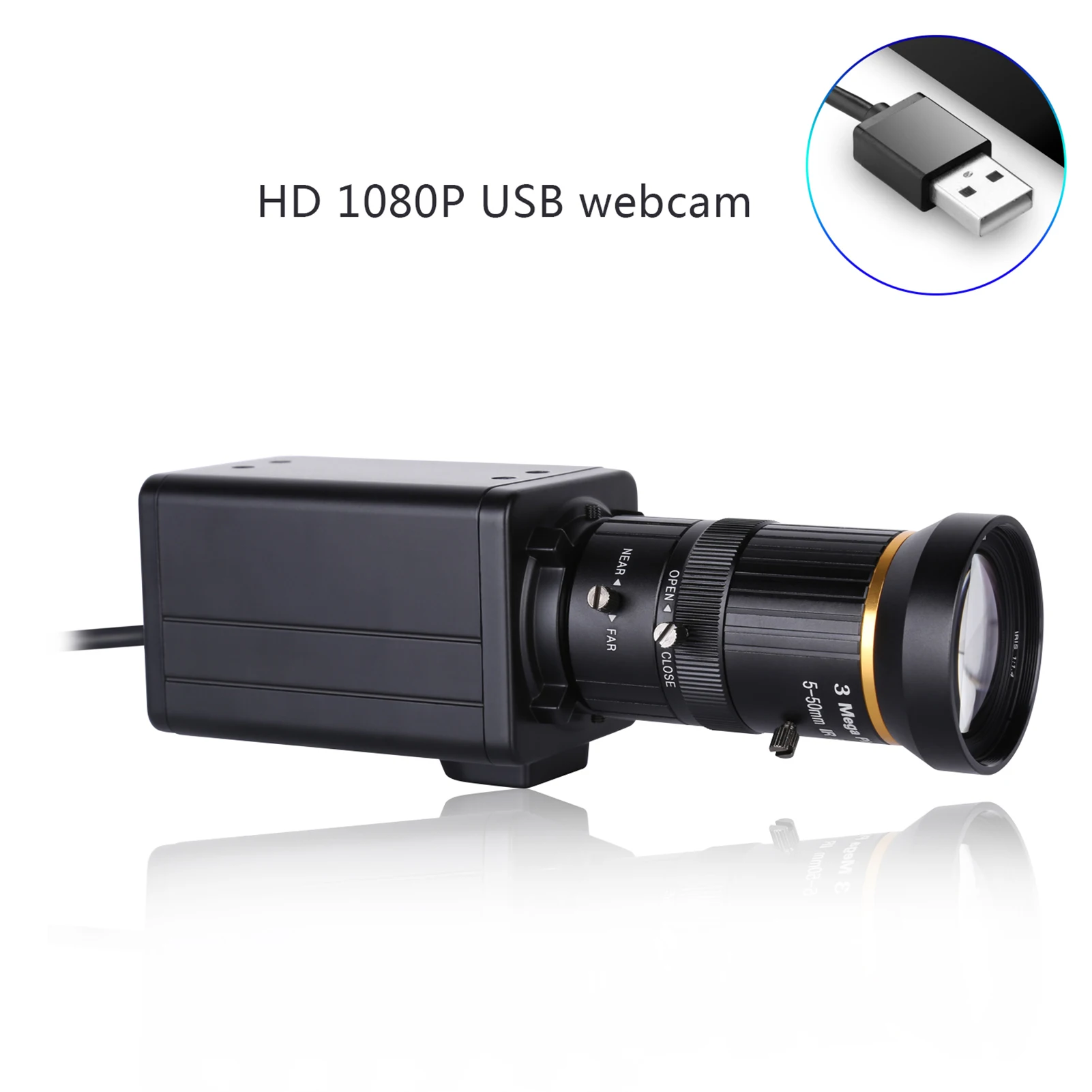 4K HD Camera Computer Camera Webcam 8 Megapixels 10X Optical Zoom 60 Degree Wide Angle Manual Focus Auto Exposure for Conference