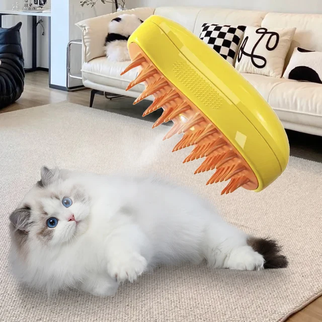 Cat Steam Brush Steamy Dog Brush 3 in 1 Electric Spray Cat Hair Brushes for Massage Pet Grooming Comb Hair Removal Combs 5