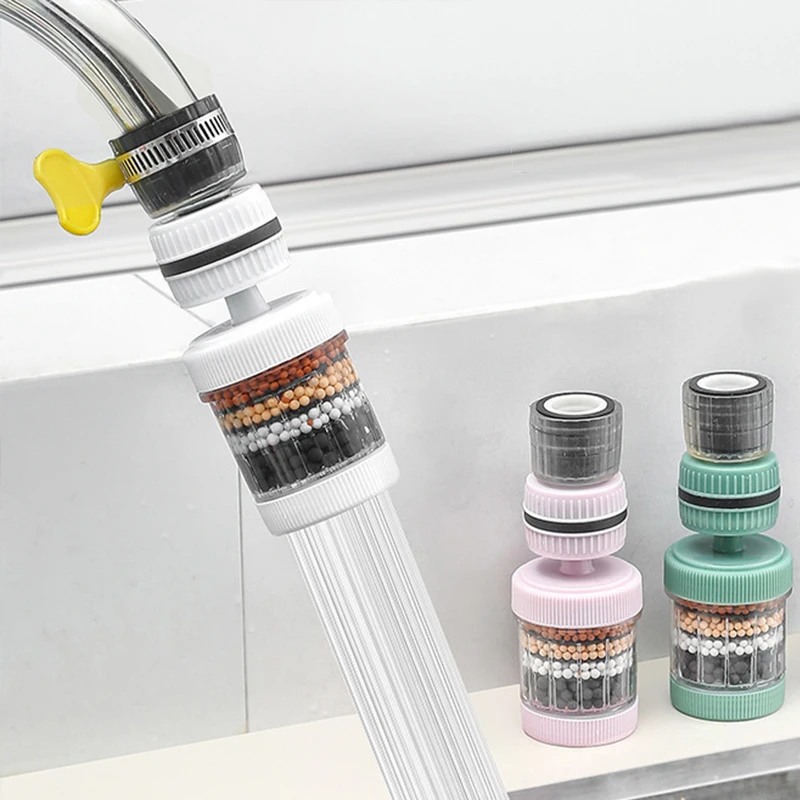 360°Rotating Faucet Extender Shower Kitchen Faucet Booster Water Filter Tap Head Nozzle Activated Carbon Water Purifier