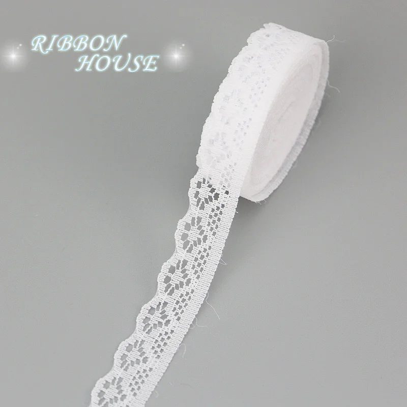 (20 yards/roll) 15mm white lace fabric Webbing Decoration packing Material pink red blue