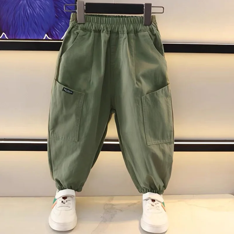 

Boys Cargo Pants Toddler Fashion Wide Leg Sweatpants Children Spring Baggy Casual Pants Kids Autumn Vintage Streetwear Trousers