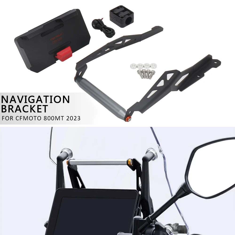 

New 12mm/22mm Motorcycle Front Wireless charging Mobile Phone Navigation Bracket GPS Mount For CFMOTO 800MT 800mt 800 MT 2023