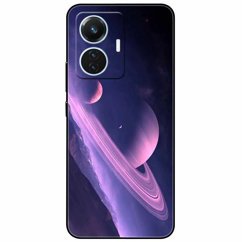Starry Moon Black Silicone TPU Shockproof Case Cover