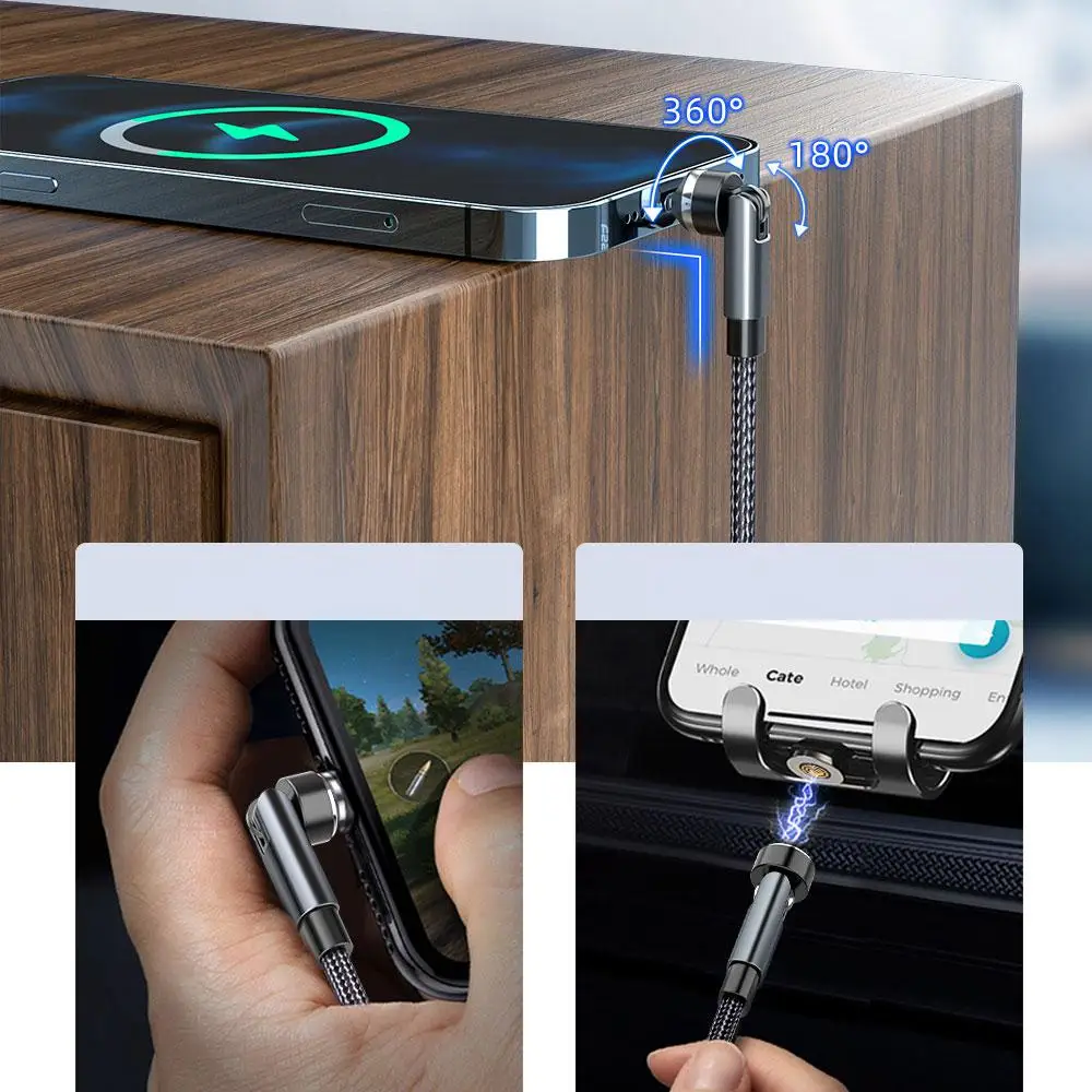 2M Rotating Magnetic Fast Charging USB to Type C Cable