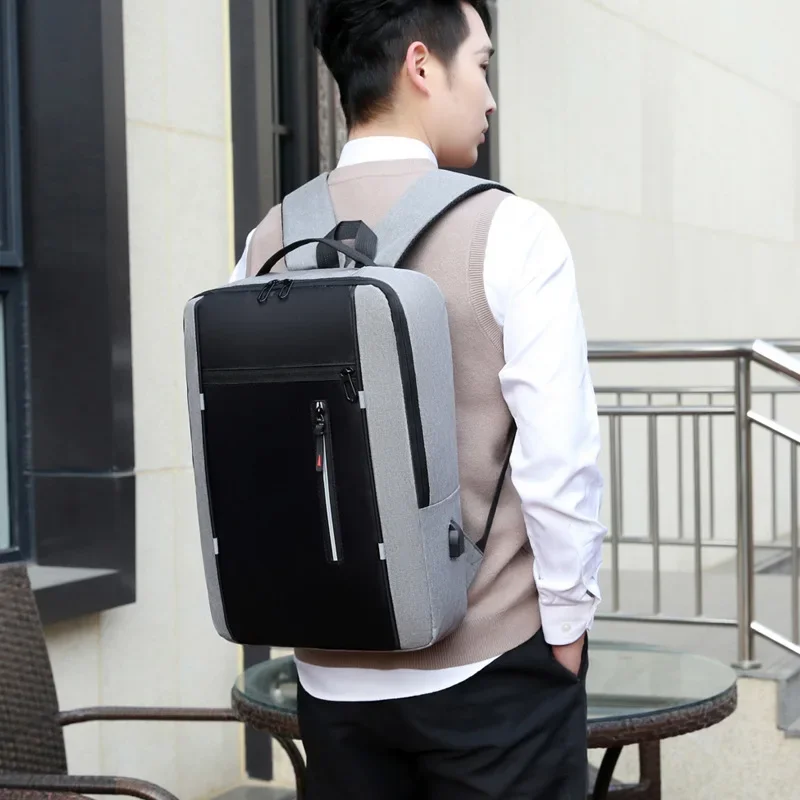 Waterproof Oxford Fabric Business Laptop Backpack for Men 15.6 Inch USB Charging High Capacity School Backpack