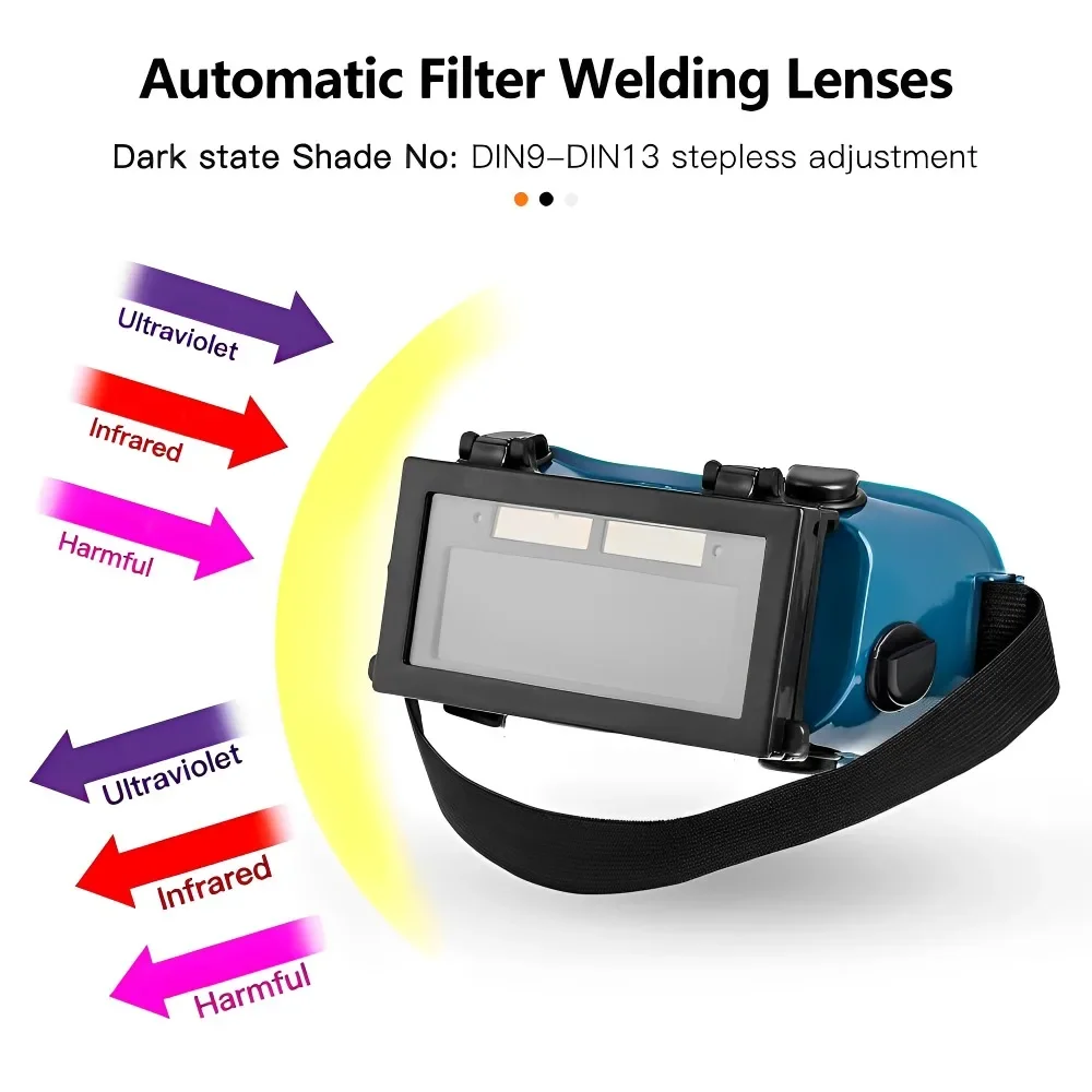 Solarenergie Automatische Dimmung Schweißbrille Schweißer Maske Helm Ausrüstung Schutzbrille Schützen Dimmung True Color Brille – Detail 5