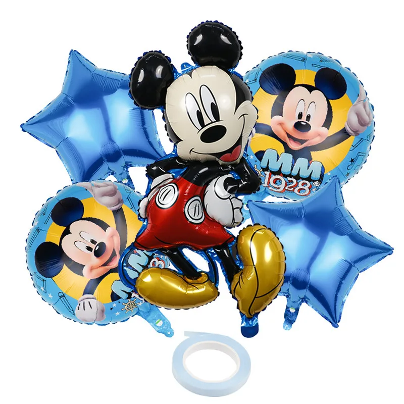 thumbnail image 1 of Juego de decoración para fiestas con globos de aluminio de Mickey Mouse, globo de látex con cabeza de Mickey de dibujos animados de 32 pulgadas, número rojo, suministros para fiestas de cumpleaños inf, 1 of 5